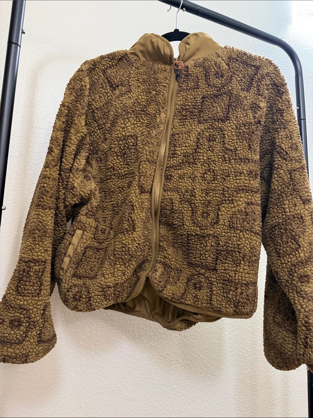 Women's Brown Teddy Sherpa Zip Jacket